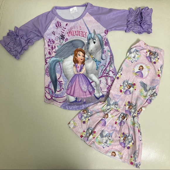 Princess Sophia Cute Unicorn 🦄 Ruffle pants set - Picture 2 of 7